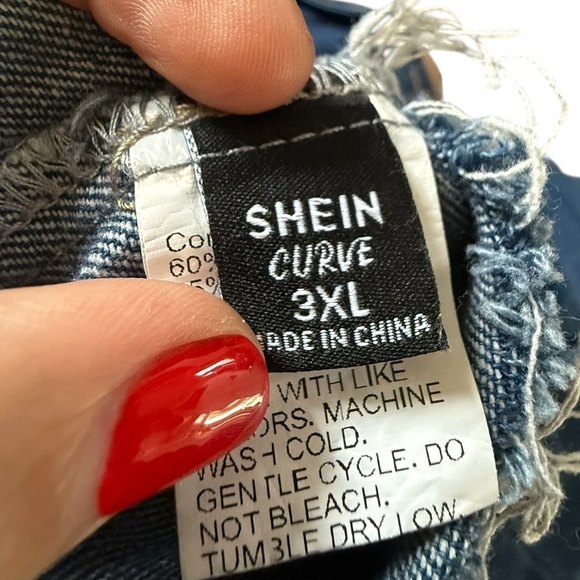 SHEIN Blue Denim Off-Shoulder Crop Top - Picture 5 of 5